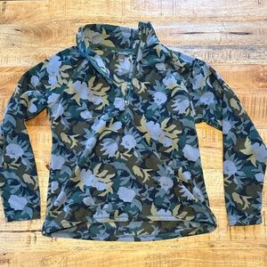 Eddie Bauer micro fleece backpacking quarter zip pullover camo women’s large